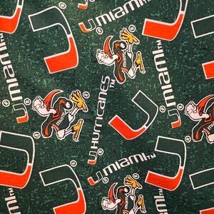 University of Miami cotton fabric 3.90 yards